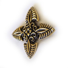 Cross Blossom Brass Belt Buckle with Stone
