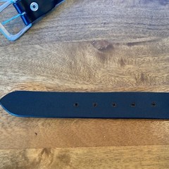 C L Men&rsquo;s Black 100% Leather Belt Brushed Silver Buckle Size 42&Prime; Classic Basis