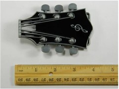 Black Guitar Headstock Belt Buckle