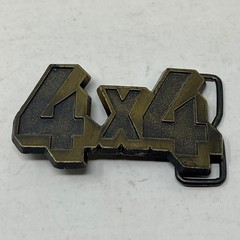 Vintage 4×4 Off Road Truck Belt Buckle Bronze Black Metal Lightning Bolt Style