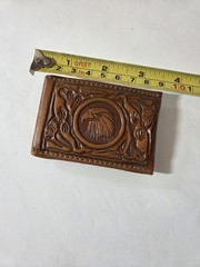 Eagle Tooled Leather Belt Buckle Western Cowboy Style hidden money compartment