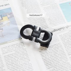 Salvatore Ferragamo Alloy Belt Buckle for 34-35mm leather strap-Dark Silver