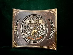 Pendleton Whisky 2021 “Let’er Buck” Belt Buckle- Montana Silversmiths- New
