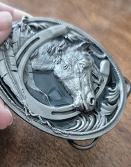 High Quality Silver Finish Horse Horseshoe Western Belt Buckle – Lucky Buckle