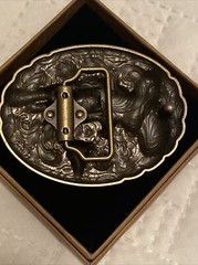 Unisex Cowboy Western Belt Buckle for Rodeo Style Retro Wear – Gun and Bull Head