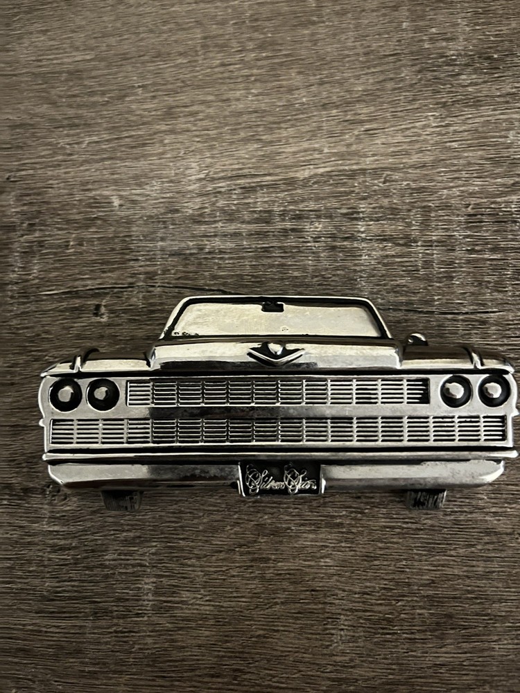 Vintage Brent Williams Orbit 1963 Chevy Impala Car Grille Belt Buckle