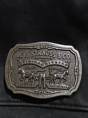 Vintage Levi Strauss & Co Original Riveted Belt Buckle NICE Two Horse Brand