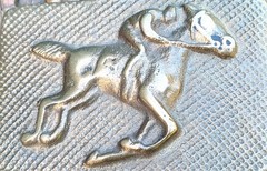 Vintage Belt Buckle Bronze Galloping Race Horse – 1960s