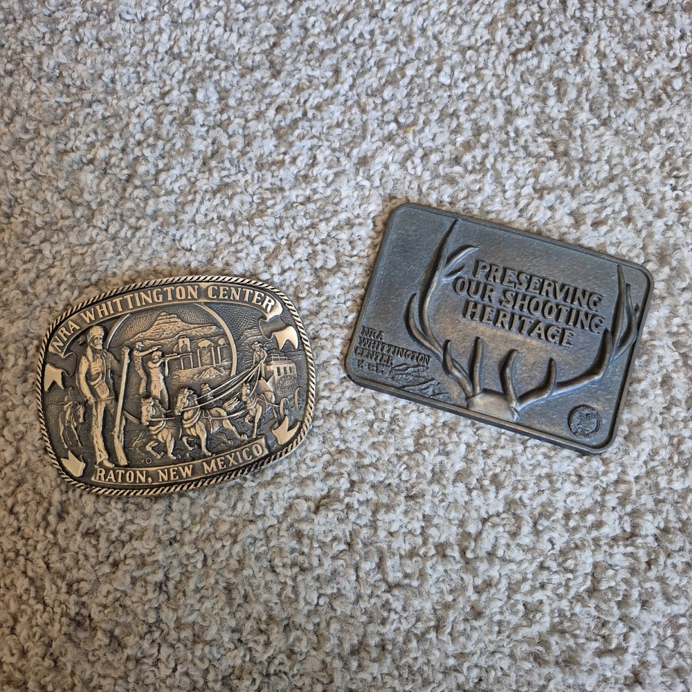 Qty 2 NRA Vintage Belt Buckles – Whittington Center Heritage – Raton, New Mexico
