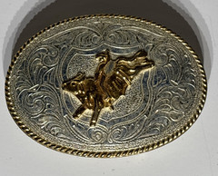 Justin Silver Mexico Bull Rider Belt Buckle