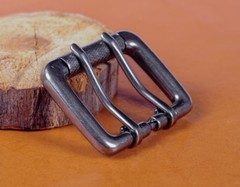 Double Pin Roller Prong Pin Belt Buckle Fits 40MM Tongue Leather Belts Straps