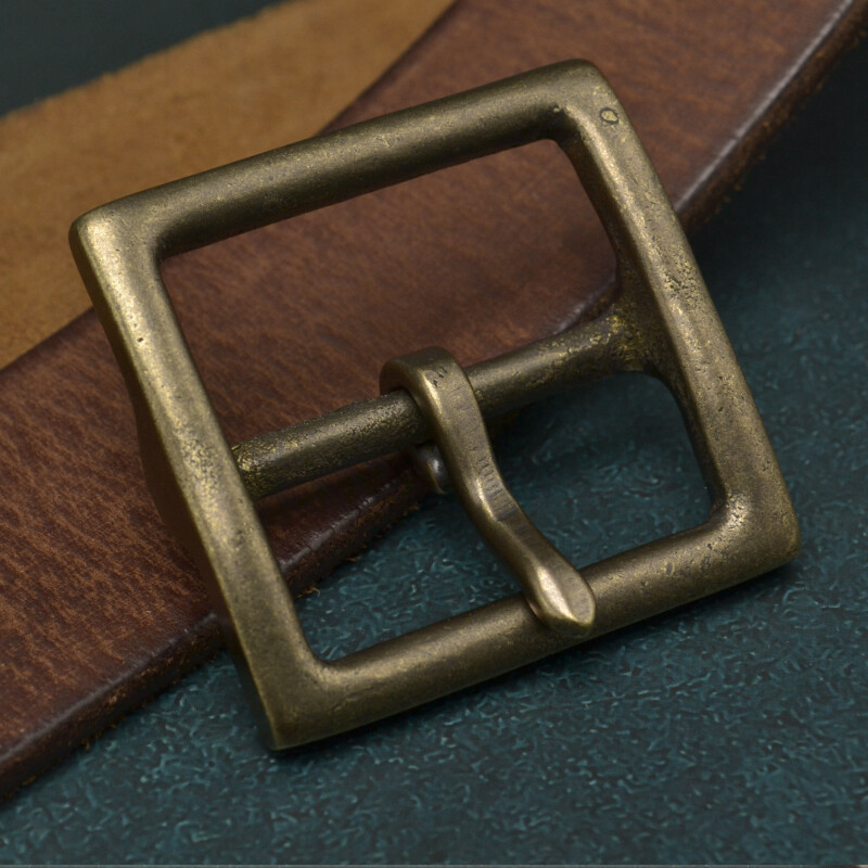 Replacement Solid Antique Brass Pin Buckle 4.3cm Width for Men Leather Belt