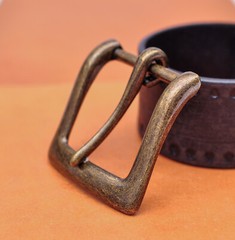 40mm Retro Brass Two-tone Heavy Square Single Metal Prong Pin Clips Belt Buckle