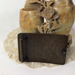 Brass Leather & Studs Belt Buckle~Brown/ Gold Handcrafted ~UNIQUE ~FREE SHIPPING
