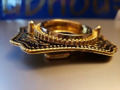New Black & Gold Western Style Belt Buckle For Silver Dollar Or 39mm Stone NOS