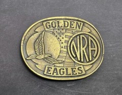 NRA Golden Eagles National Rifle Association Belt Buckle Brass Golden