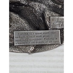 1985 Siskiyou Pewter & Enamel Belt Buckle « I&rsquo;d Rather Be Fishing » Trout M-30