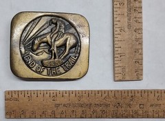 END OF THE TRAIL – Native American – belt BUCKLE – numbered – listing #6872