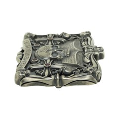Handmade Sterling Silver Skull Mens Biker Belt Buckle Masonic мemento mori