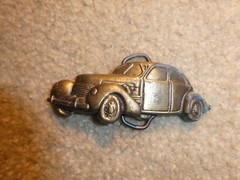 Vintage 1970s Brass Classic Sedan Car Belt Buckle 4&Prime; Wide #3