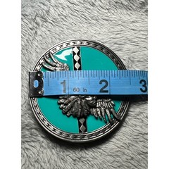 1991 Arroyo Grande Eagle Belt Buckle Turquoise Enamel Southwest USA 3in AG70