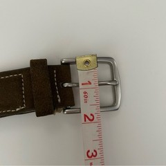 Banana Republic Tan Blue Striped Suede & Canvas Sold Brass Buckle Belt Small