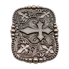 New Men Belt Buckle Antique Silver Metal Western Cross Weekend Fashion Accessory