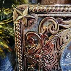 Centenario Cowboy Belt Buckle Western Rodeo Silver Rosetone Coin Rectangle