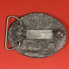 1998 Iditarod Alaska Belt Buckle Sled Dog Race Pewter Tone Made in USA