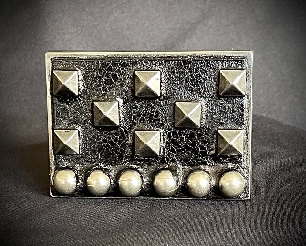 “Arrival Over the Nile” Studded Pyramid Lthr OOAK Buckle Darren McNeese