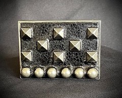 “Arrival Over the Nile” Studded Pyramid Lthr OOAK Buckle Darren McNeese
