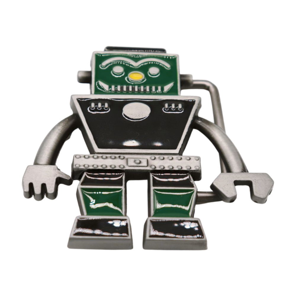Men Women Silver Metal Fashion Belt Buckle Robot Animation Punk Rock Look Unisex