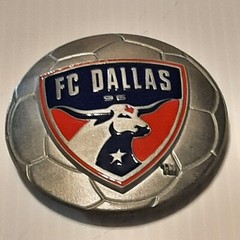 SILVER PEWTER MLS SOCCER DALLAS FC Metal Belt Buckle