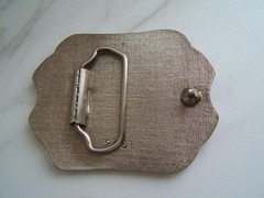 VINTAGE QUARTER HORSE ENAMEL BELT BUCKLE #2051