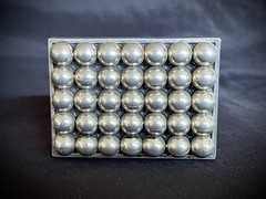 Belt Buckle Industrial Minimalist Sphere Grid Silver 2.75” OOAK Darren McNeese