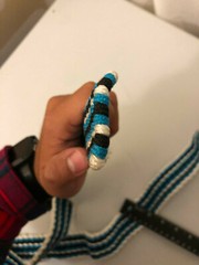 New Nylon braided Men Women Belt White Black Blue 48in Handmade No Buckle