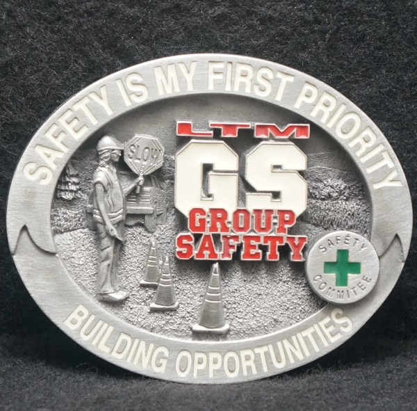 XG13105 *NOS* VINTAGE 2002 *LTM BUILDING OPPORTUNITIES* GROUP SAFETY BELT BUCKLE
