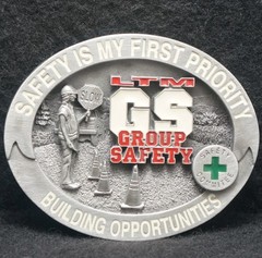 XG13105 *NOS* VINTAGE 2002 *LTM BUILDING OPPORTUNITIES* GROUP SAFETY BELT BUCKLE