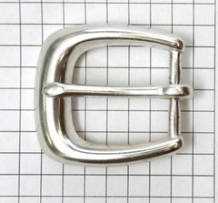 Solid Brass Silver Colored Belt Buckle – New – Fits 1&Prime; Wide Belt