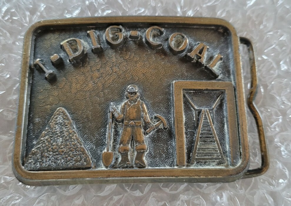 I DIG COAL WORKER MINER OCCUPATIONAL VINTAGE BELT BUCKLE