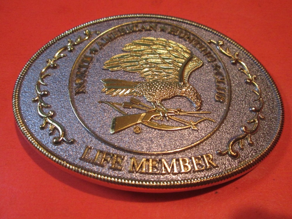 North American Hunting Club Life Member belt buckle Eagle Bow Rifle