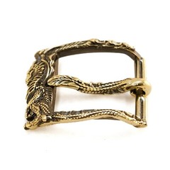 Brass belt buckle « Dragon », Handmade pin type Scandinavian Dragon belt buckle