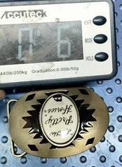 Artist Impr Metal & Porcelain Belt Buckle All The Pretty Horses by Julie Zsupnik