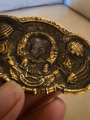 KLAMRA Skull Cthulhu Steampunk Solid Brass Belt Buckle Made in Ukraine 4&Prime; x 2.5&Prime;