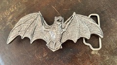 Vintage Style Bat Belt Buckle Dracula Megabat Gothic Western Design Metal
