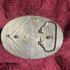 Silver Metal Men&rsquo;s Western Oval Belt Buckle Horseshoe Floral Fits 1.5in