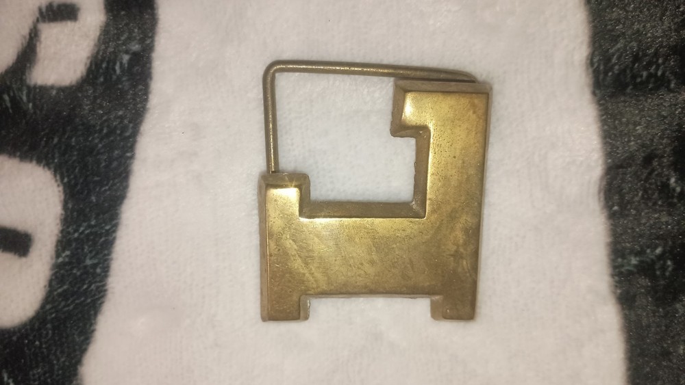 L Vintage 1978 Brass Belt Buckle Western