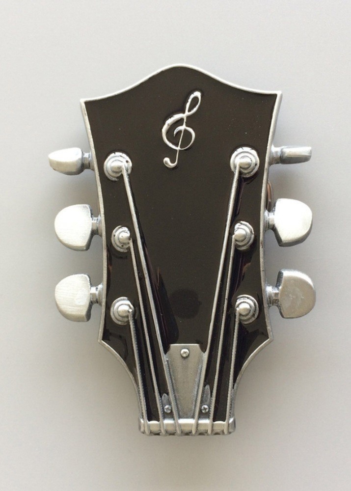 Black Enamel Guitar Head Belt Buckle Musician Western other Colors Available