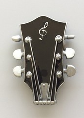 Black Enamel Guitar Head Belt Buckle Musician Western other Colors Available