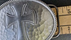 Vintage 2006 Great American Products Fine Pewter Cross Belt Buckle (#4805)